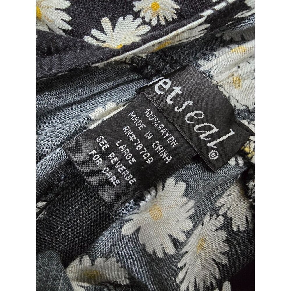 Y2K Wet Seal Black White Daisy Romper Jumpsuit Overalls - Picture 3 of 12